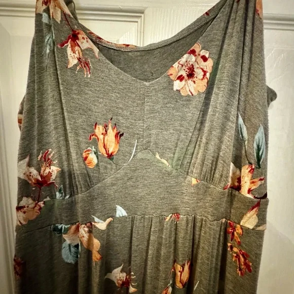 Torrid Gray Floral Maxi Dress - Picture 3 of 4